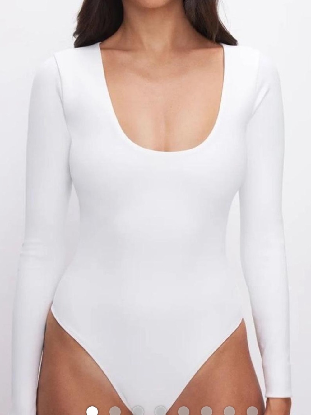 Good American Classic White Scoop Neck Women's Bodysuit! New! XS